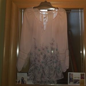 Lauren Conrad sheer flower blouse